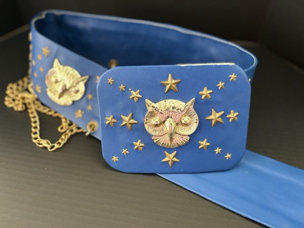ELVIS PRESLEY ~ Tribute Artist Blue OWL BELT for Jumpsuit ~ by Mike McGregor