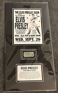 Elvis Presley Vintage Concert Ticket Stub With LOA From Elvis Museum Las Vegas