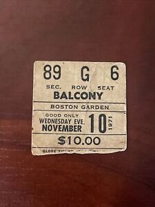Elvis Presley November 10, 1971 Concert Ticket Stub Boston Garden Boston, MA