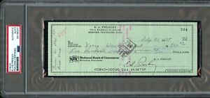 NOV 1975 ELVIS PRESLEY THE KING HAND SIGNED BANK PERSONAL CHECK AUTO PSA/DNA