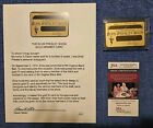 Elvis Presley Gold Show Card w/Dave Hebler Personal Letter Rare With JSA COA