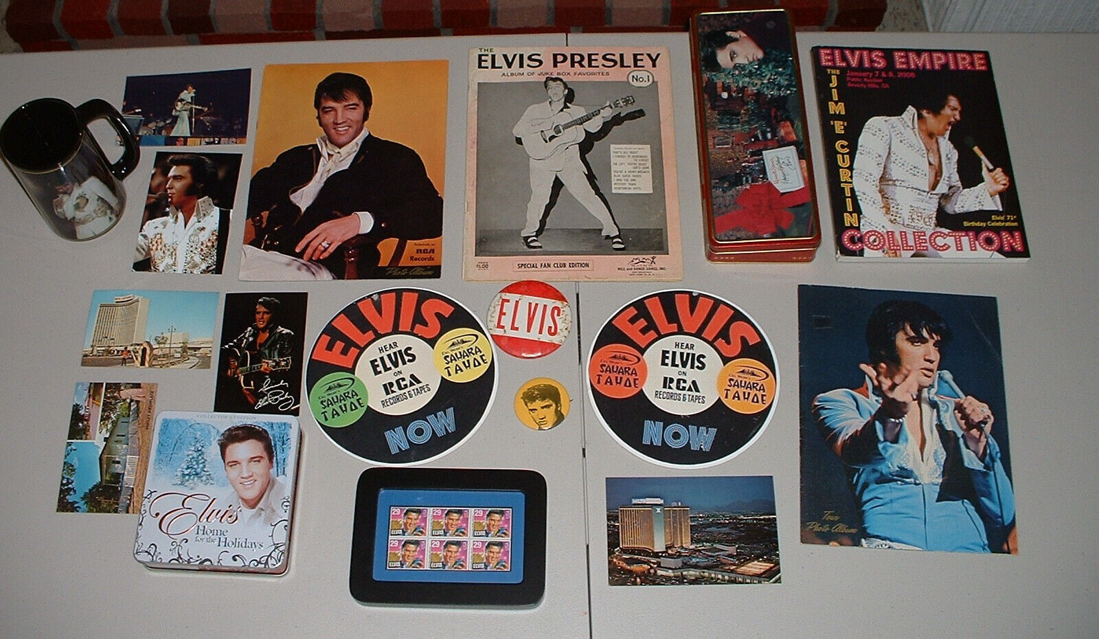 Elvis Presley Memorabilia Pins Photo Albums Postcards...etc