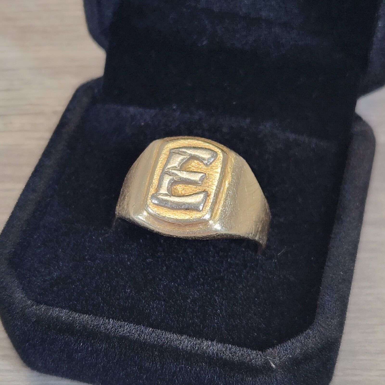 Elvis Presley Stage Worn & Owned 14K Gold and Silver Tone "E" Ring