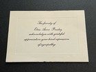 Elvis Funeral Card Sent From Graceland / Vernon 1977 / Memphis