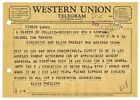 ORIGINAL ELVIS "ELVIN" PRESLEY 1956 TELEGRAM SENT TO COL PARKER