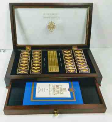 House Of Faberge Franklin Mint Imperial Domino Set Blue 22k Double Six Cribbage