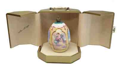 Theo Faberge Hand Painted Bone China Pheonix Egg, Ltd Ed of 500, Original Box