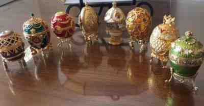 Instant Collection Of 8 Joan Rivers QVC Imperial Treasures Faberge Eggs