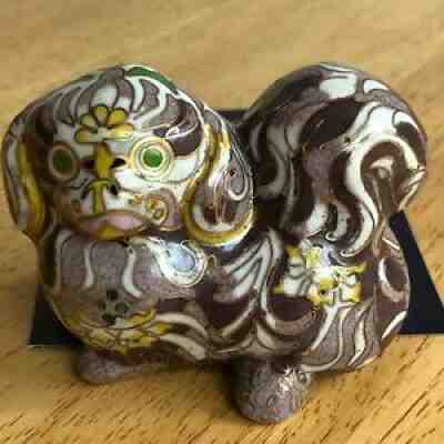 Faberge Imperial Palace Cloisonne 1991 Dog sculpture Franklin Mint Wonderful