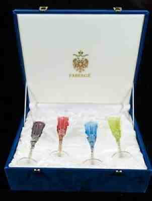 FabergÃ© Xenia Edition 2 Set of 4 Fluted Champagne Glasses in Presentation Box