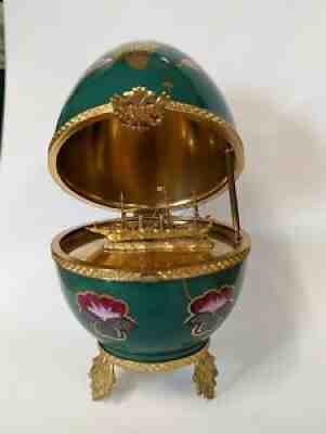 FABERGE Imperial Pansy Egg # 24 Limoges France 925 SEINT MAIN A.F.