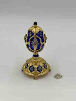 House of Faberge â??The Star of the North Jeweled Eggâ? Sterling Silver & 14k Pin