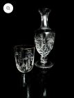 Vintage Faberge Crystal Gatchina Palace Carafe Decanter And Matching Glass.