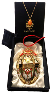 Fabergé Imperial Christmas Egg EXCLUSIVE + Necklace Gold Red White Green Faberge