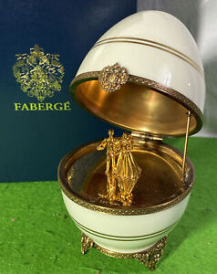 Imperial Faberge Egg ~ Limoges Porcelain THE WEDDING EGG #96 ~ In Box with COA