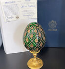 Authentic IMPERIAL FABERGE Egg ~GREEN CRYSTAL ROSE TRELLIS EGG #8 ~ in Box w/COA