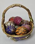 Franklin Mint House Of Faberge Spring Basket 9 Eggs 24k Gold Accents