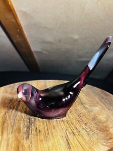 Fenton Glass Purple Slag Glass Happiness Bird. Rare Fenton Piece!