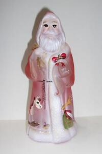 Fenton Glass Rose Vintage Toys Christmas Santa Claus Figurine Ltd Ed #2/32 Kibbe