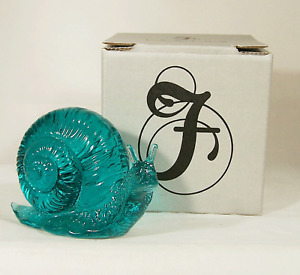 Fenton Snail MCM Figurine Rare Aquamarine Mint New Ol' Store Stock Art Glass MIB