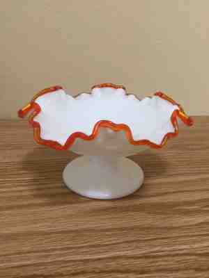 Rare Fenton Flame Crest Compote 7" across 1963-1964