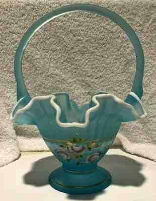 Fenton Art Glass Basket 2002 Charleton Collection Signed Bill Fenton and Artist