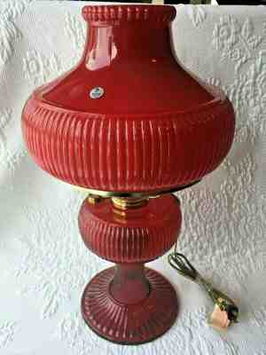 Fenton Aladdin Red Cased Lamp Electric Limited Edition Grand Vertique Oil