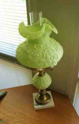 Fenton Poppy Lime Green Student Vintage Lamp ***Great Condition***