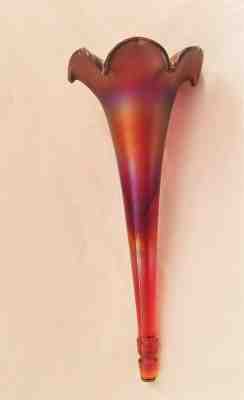 Large 12" Fenton Iridescent Carnival Stretch Red Horn Epergne Replacement Part  