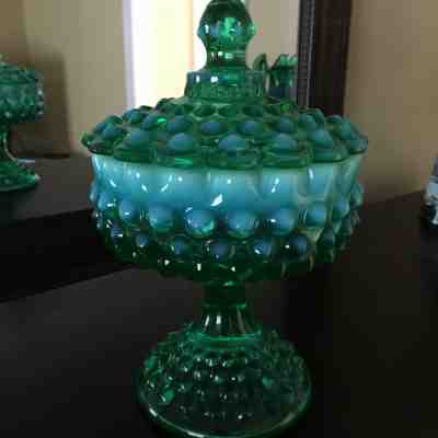 Rare Vintage Jadeite Covered Candy Dish