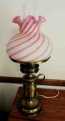 Rare And Collectible Fenton Art Glass : Fenton Candy Stripe Lamp