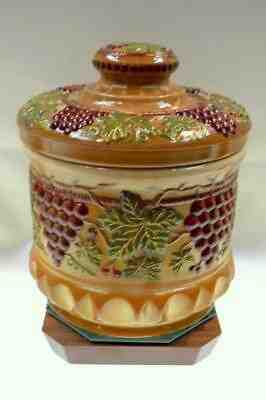 fenton tobacco jar Grape & Cable Carnival Glass Antique Fenton 1905 Fenton slag