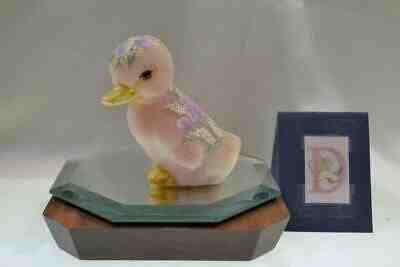 Fenton Duck YELLOW BURMESE SATIN Peonies OOAK FREEusaSHIP