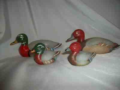 Fenton Natural Ducks Large and Mini Lot of 4--Marilyn Wagner