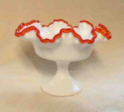 Fenton  Flame Crest Compote