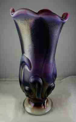 Fenton Glass Plum Opalescent Purple Lily Of The Valley Vase