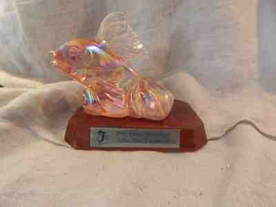 Fenton 2002 Glass Messenger Subscriber Exclusive Iridescent Koi Fish Figurine