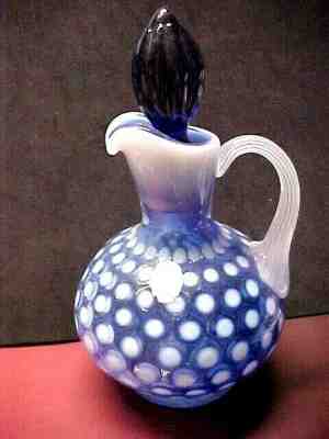 Rare And Collectible Fenton Art Glass : Fenton Blue Coin Dot