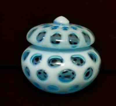 Fenton 1948 to 1951 - Blue Coin Dot Covered Candy #91 - Rare!