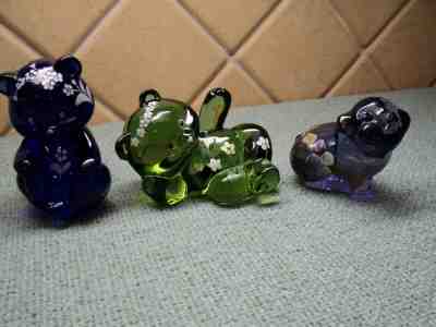 3 Fenton Hand Painted Animals 