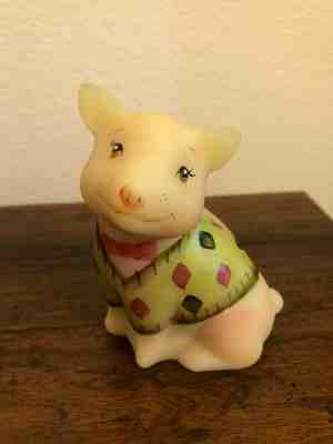 FENTON BURMESE PIGLET PIG QVC GREEN VEST BOW TIE