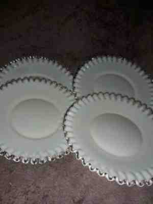 Fenton Ivory Crest Plates 4 total 