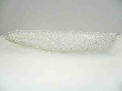 Vtg FENTON Clear Glass Boat Canoe Relish Celery Trinket Dish Daisy & Button 10