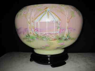 Sold at Auction: FENTON BURMESE 5 MINI BASKET HP ROSES LOUISE PIPER