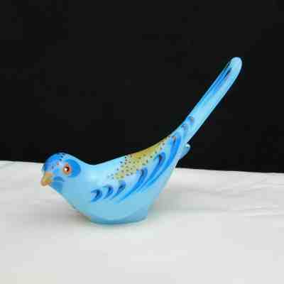 Fenton Sky Blue Martha Reynolds OOAK Hand Painted Happiness Bird W1714