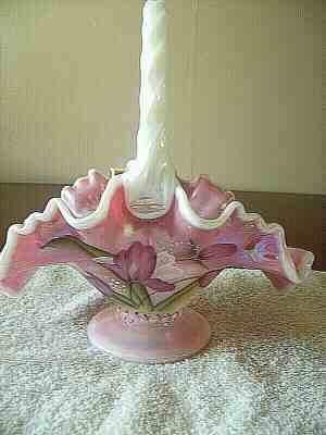 FENTON - S. STEPHENS (HP) SHINY ROSALENE CARNIVAL LEGACY BASKET - NO RESERVE!!