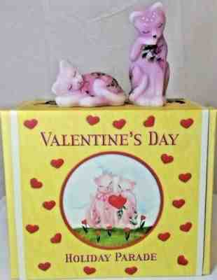 FENTON GLASS VALENTINE HOLIDAY PARADE popular SET NEW IN BOX