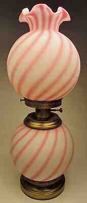 Rare And Collectible Fenton Art Glass : Fenton Candy Stripe Lamp