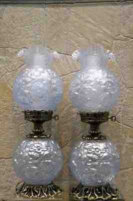 Fenton Lamp VELVA BLUE STRETCH Pair Set of 2 -  POPPY GWTW 24