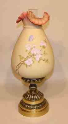 Fenton Painted Glass Electric Lamp LOUISE PIPER Butterflies &